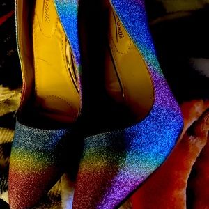 Hello boots rainbow heels